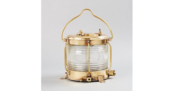 Nautical Brass & Copper Ship Oil Lantern Hanging Lamp Collectible Decor Item 