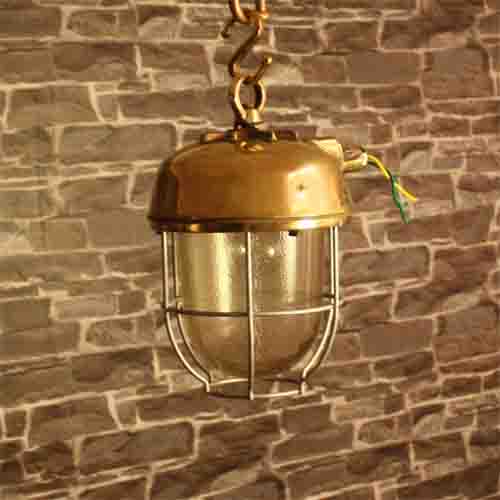 Industrial Ships Brass Pendant Lighting -Nautical Antiques