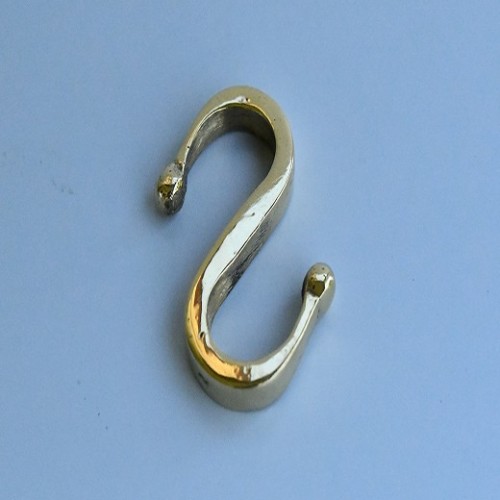 Open S Shape Solid Brass Hook