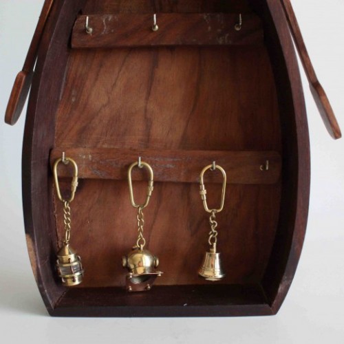 Nautical Boat Hut Style Wooden Key Holder or Box