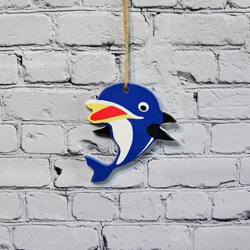 Dolphin fisk i blå för väggdekoration - heminredning billigt