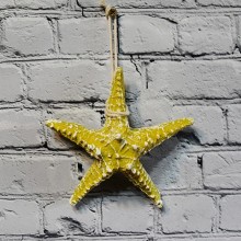 Yellow Star Fish Nautical Wall Hang Decor - Nautical Hooks or Nails