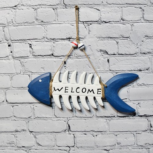 Wall Decoration Welcome board Mediterranean Style Fishbone Hanging Crafts