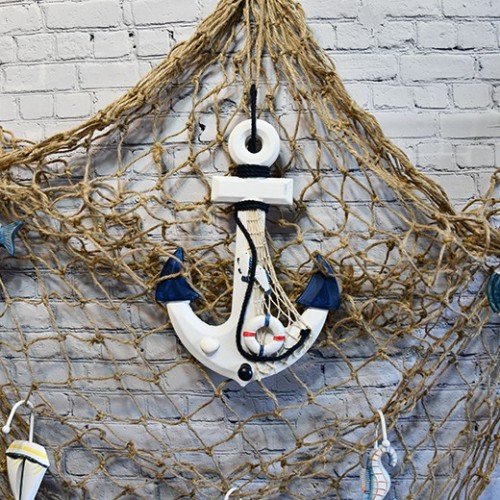Fish Net Brown Natural Jute (1.5x2m)-Mediterranean Style Nautical Decorative 