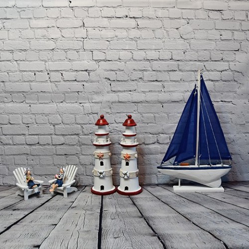Creative Wood Lighthouses Model Decoration Craft |Set Of Two