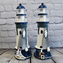 Pair Of Furnishing Article Lighthouse House Decoration Craft