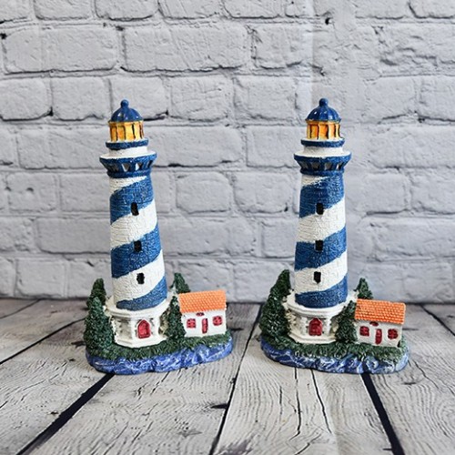 Pair of Home Decoration Lighthouse Creative Art Crafts