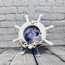 Mediterranean Style Table Decorative Ship Wheel Photo Frame