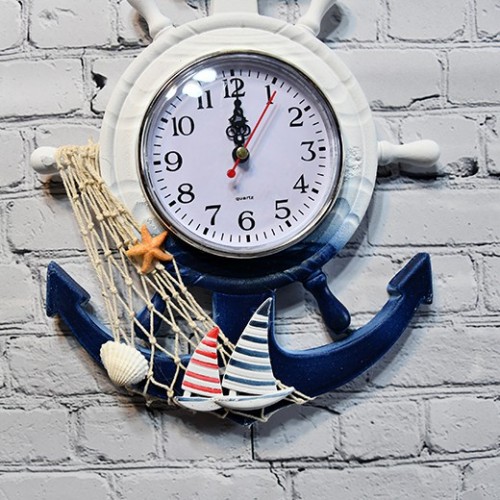  Rustic Ship Wheel Decorative Nautical Wall Clock