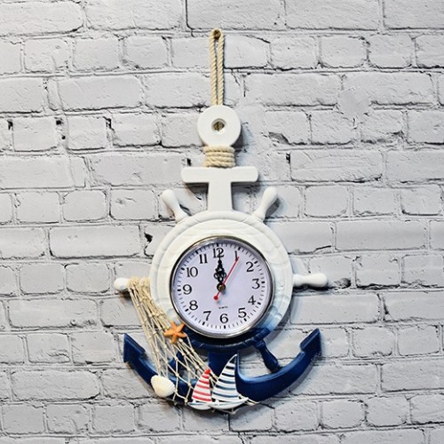  Rustic Ship Wheel Decorative Nautical Wall Clock