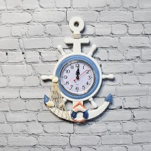 Lifebouy Style Wooden Anchor Wall Clock  