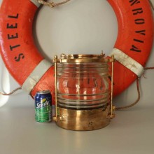 Solid Brass Nautical Piling Light With Fresnel Lens