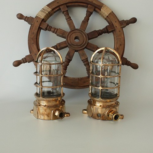 Nautical Marine Brass Dock Pauluhn Light |1 Pair