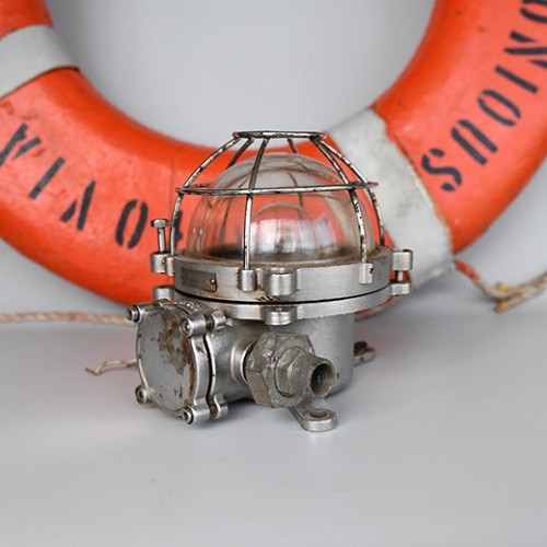 Aluminum Silver Nautical Light With Clear Glass