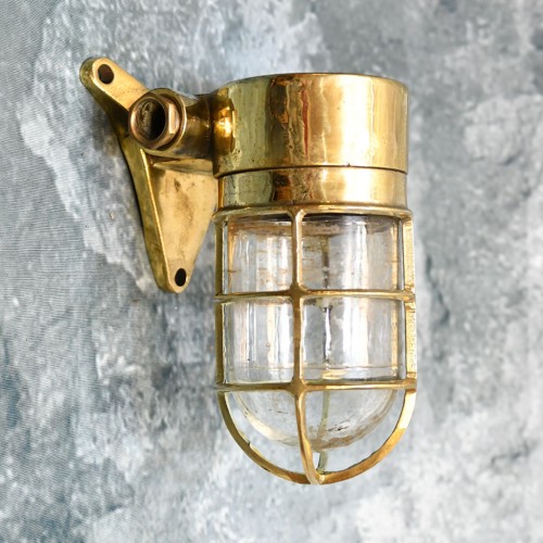 Brass Antique Passageway Bulkhead Wall Light 90 Degree 