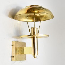 Brass Bulkhead Lamp or Light with Cap Shade