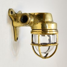Nautical Brass 90 degree curved passageway lights With Copper Shade Junction-Box 