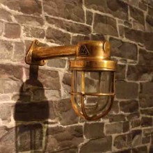 Antique Glazed Ship Brass Wall Lamp & Lights