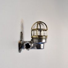 Small Aluminium Wall Light - Brass Cage
