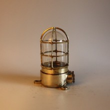 Vintage Ships Brass Long Round Wire Wall Light