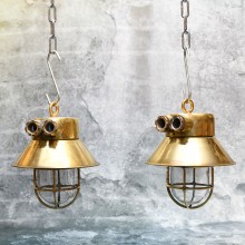 Reclaimed Vintage Cap Lamp or Lights Hanging|Set of Two