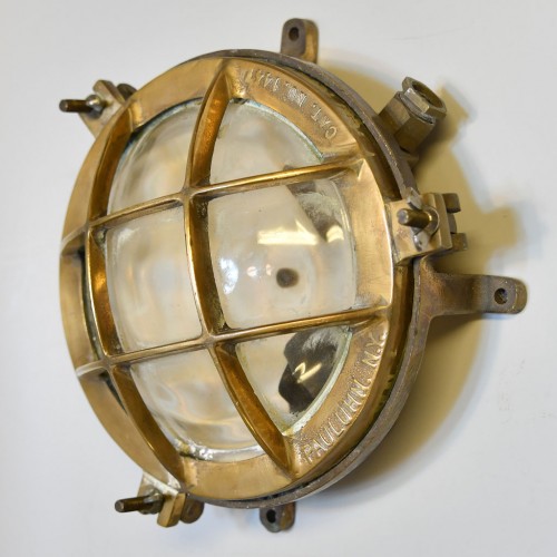 Nautical Vintage Bulkhead Doom Light Brass Round