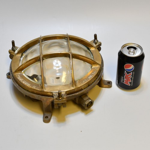 Nautical Vintage Bulkhead Doom Light Brass Round