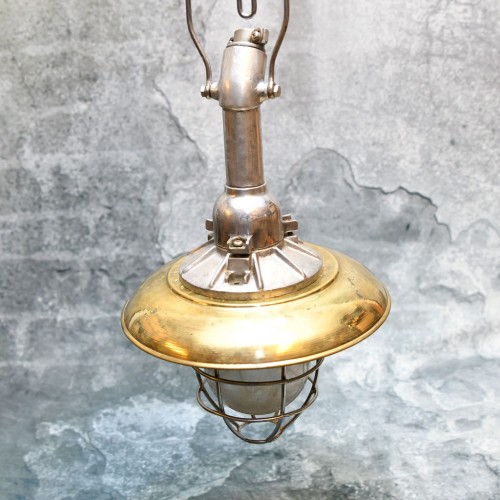 Vintage Polished Hand Cap Hanging Lamp |Brass & Aluminum