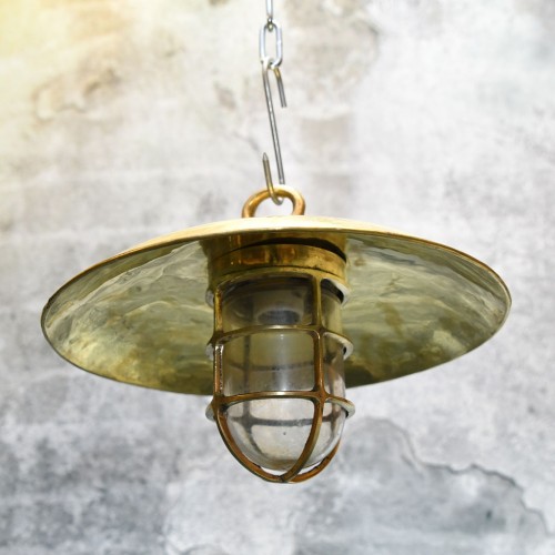 Antique Nautical Brass Cap Hanging Vintage Ceiling Light