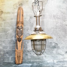Vintage Polished Hand Cap Hanging Lamp |Brass & Aluminum