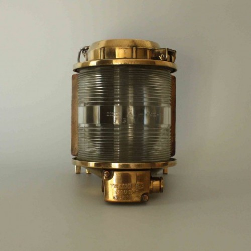 Small Copper Ship Navigation Light With Clear Lens